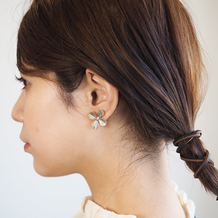 sasakihitomi Clover Earrings Silver 925 Set of 2 Ladies [No-006] 