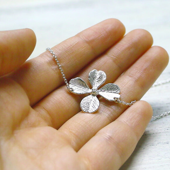 sasakihitomi clover necklace silver ladies [No-007] 