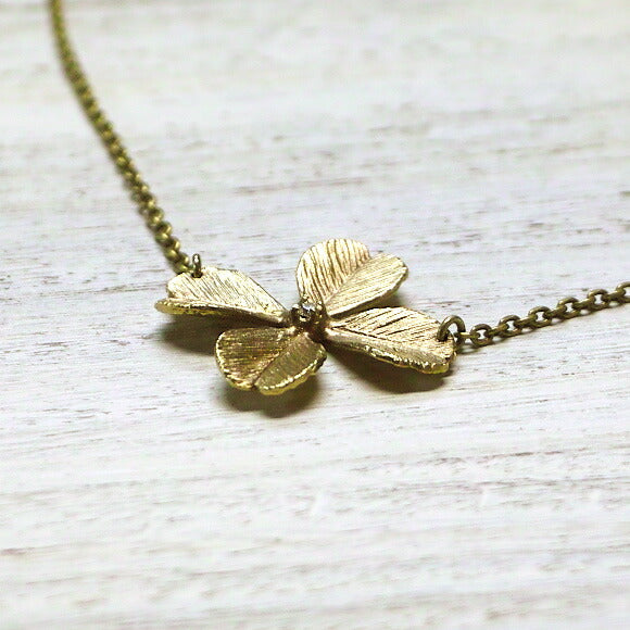 sasakihitomi Clover Necklace Brass Oxidized Ladies [No-007B] 