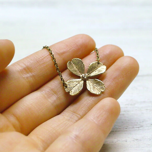 sasakihitomi Clover Necklace Brass Oxidized Ladies [No-007B] 