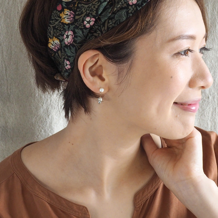 sasakihitomi（ササキヒトミ） ねずみピアス シルバー925＆パール 両耳セット レディース [No-016W]