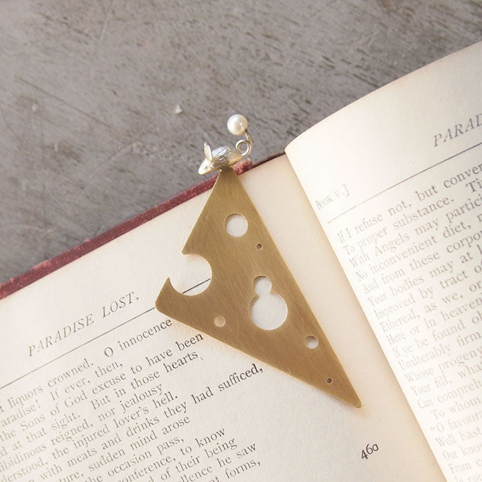sasakihitomi mouse bookmark brass &amp; silver [No-020]