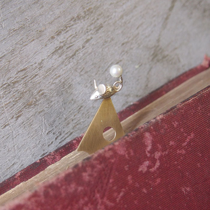 sasakihitomi mouse bookmark brass &amp; silver [No-020]