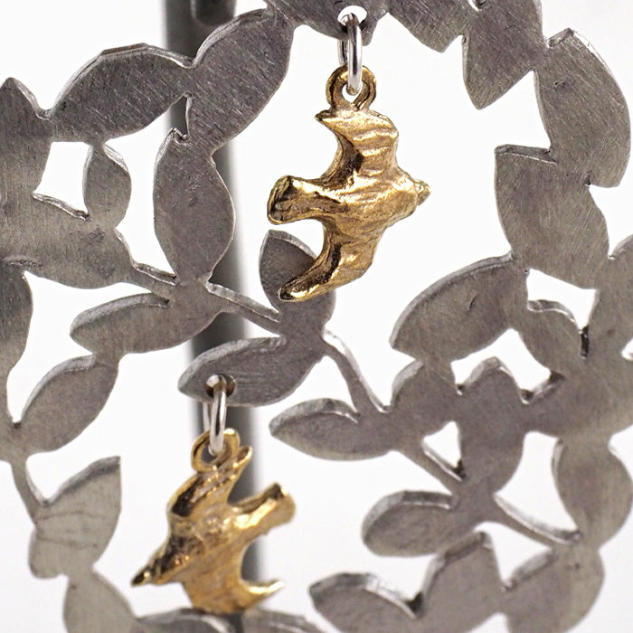 sasakihitomi Mori Kotori Earrings Silver 925 &amp; Brass Binaural Set Women's [No-027]