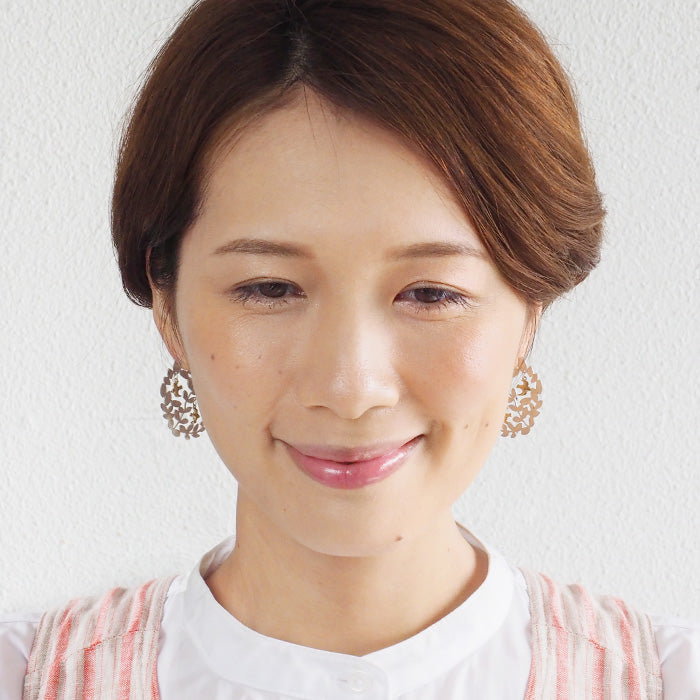 sasakihitomi Mori Kotori Earrings Silver 925 &amp; Brass Binaural Set Women's [No-027]