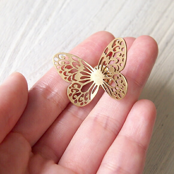 sasakihitomi butterfly brooch brass ladies [No-033B-B] 