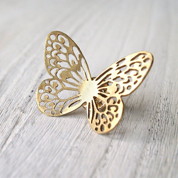 sasakihitomi butterfly brooch brass ladies [No-033B-B] 