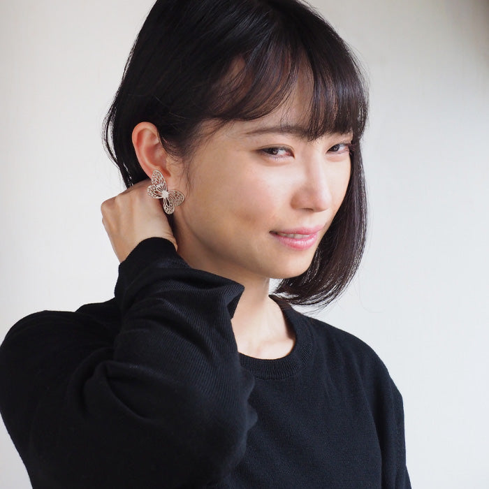 sasakihitomi（ササキヒトミ） ちょうちょピアス Sサイズ 片耳 シルバー925 レディース [No-033S]
