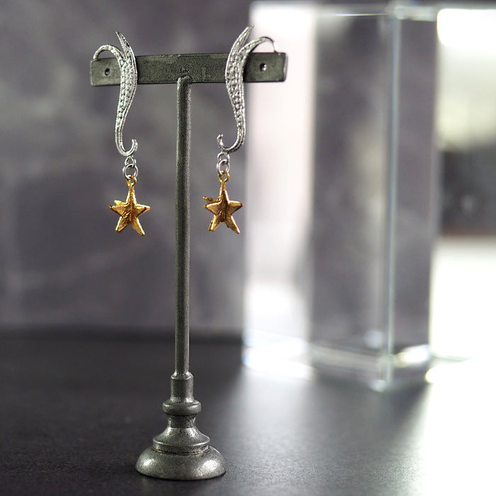 sasakihitomi Shooting Star Earrings Silver 925 &amp; Brass Binaural Set Women's [No-037] 