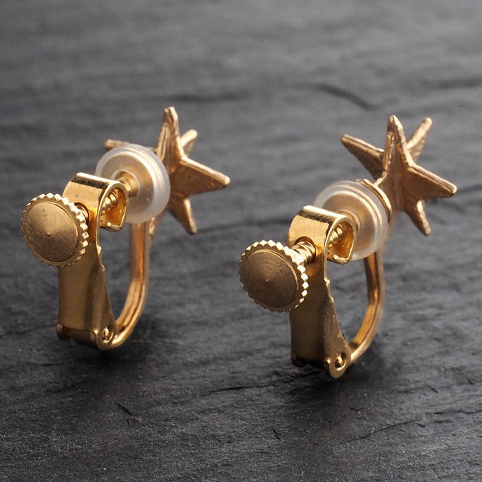 sasakihitomi Star Earrings Brass 18K Gold Coating Binaural Set Women's [No-038B-E] 