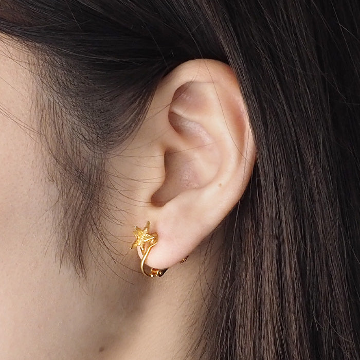 sasakihitomi（ササキヒトミ） お星さまイヤリング 真鍮 18金コーティング 両耳セット レディース [No-038B-E]