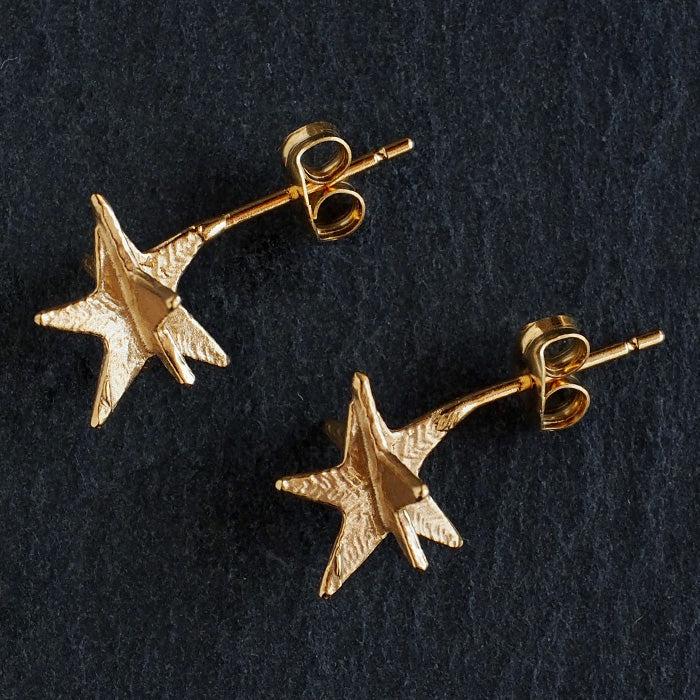 sasakihitomi Star Earrings Brass 18k Gold Coating Binaural Set Women's [No-038B] 