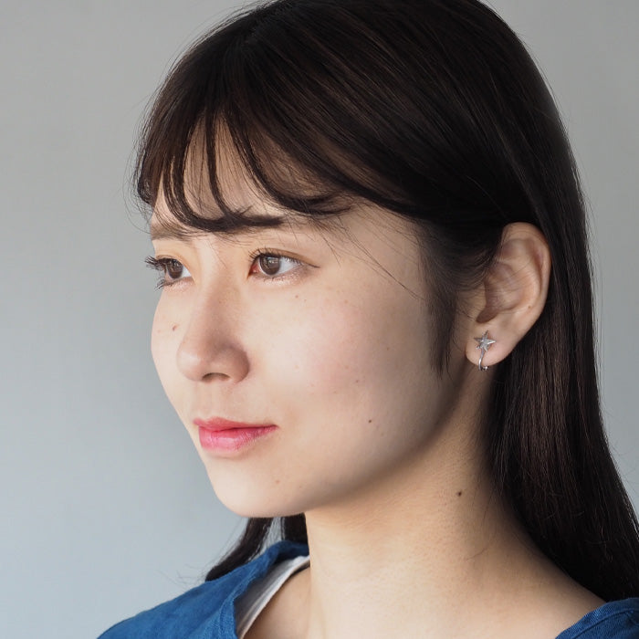 sasakihitomi 配飾藝術家 Hitomi Sasaki 星星耳環銀雙耳套裝 [No-038S-E] 
