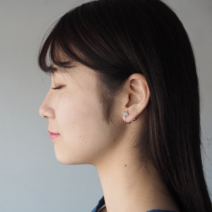 sasakihitomi 配飾藝術家 Hitomi Sasaki 星星耳環銀雙耳套裝 [No-038S-E] 