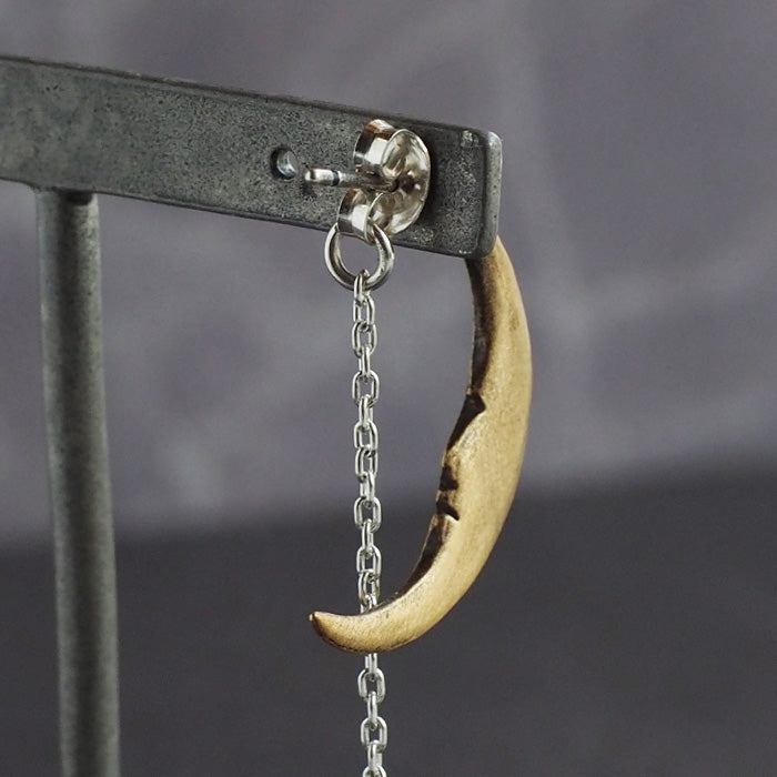 sasakihitomi (Sasaki Hitomi) moon and star earrings S size, brass moon &amp; silver star one ear ladies [No-039-B] 