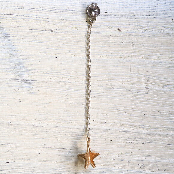 【キャッチのみ】sasakihitomi（ササキヒトミ） 月と星のピアス 片耳 シルバー＆真鍮 真鍮ゴールドの星のキャッチ レディース [No-039-catch-g]