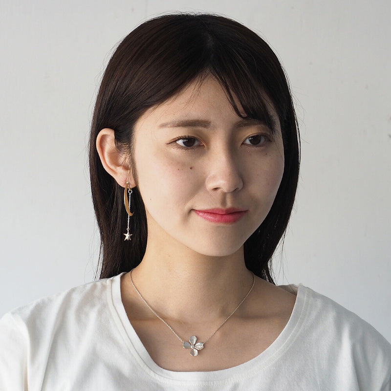 sasakihitomi moon and star earrings one ear silver &amp; brass ladies [No-039-E] 