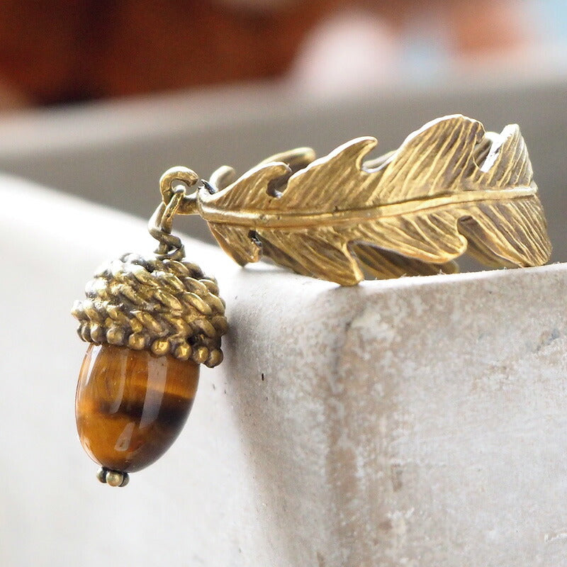 sasakihitomi（ササキヒトミ） どんぐりリング 真鍮＆タイガーアイ フリーサイズ レディース [No-041]