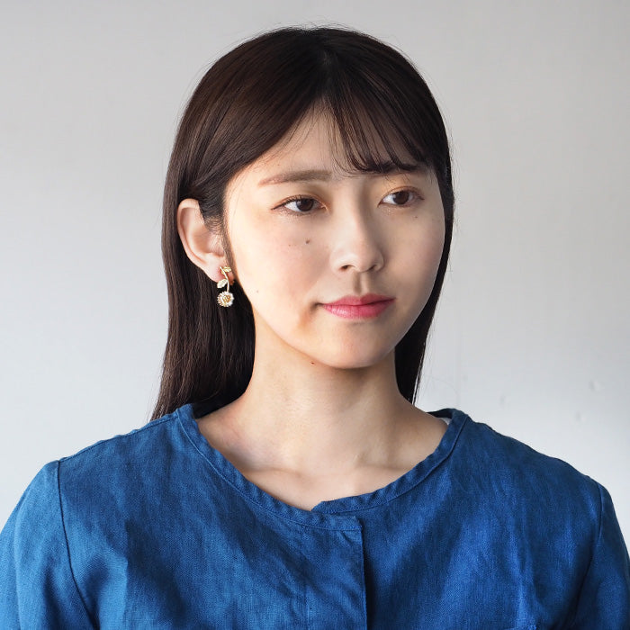 sasakihitomi Kogiku 耳環不對稱雙耳套裝銀 925 18k 金塗層女款 [No-045-E] 