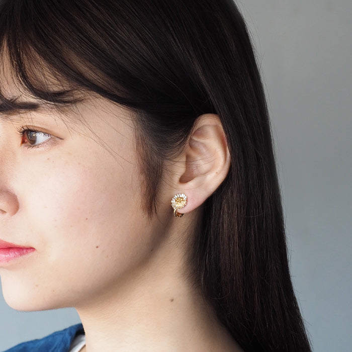 sasakihitomi Kogiku Earrings Asymmetric Binaural Set Silver 925 18k Gold Coating Women's [No-045-E] 