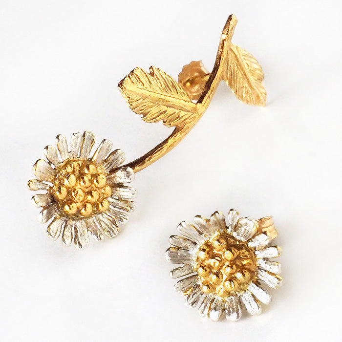 sasakihitomi（ササキヒトミ） コギクピアス アシンメトリー シルバー925 18金コーティング 両耳セット レディース [No-045]