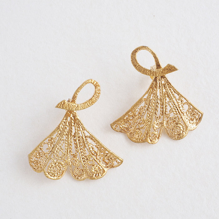 sasakihitomi（ササキヒトミ） いちょうピアス Ｌ18金コーティング 両耳セット レディース [No-049L]