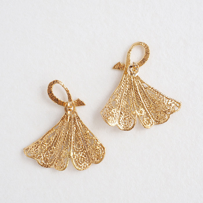 sasakihitomi（ササキヒトミ） いちょうピアス Ｌ18金コーティング 両耳セット レディース [No-049L]