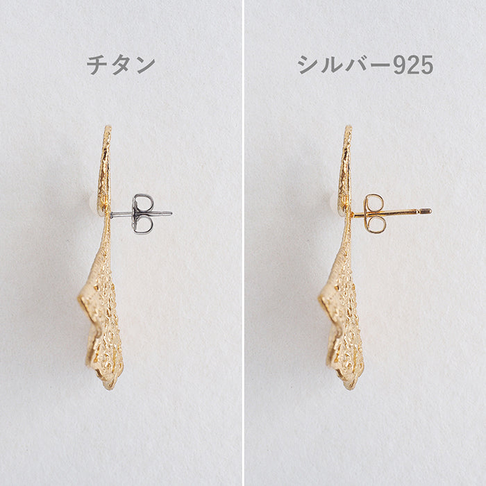 sasakihitomi Ginkgo Earrings L18 Gold Coating Binaural Set Women's [No-049L] 