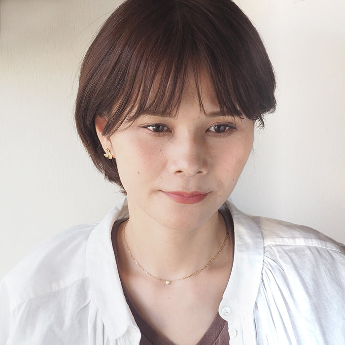 sasakihitomi（ササキヒトミ） いちょうピアス Sサイズ 真鍮 18金コーティング 両耳セット[No-049S]