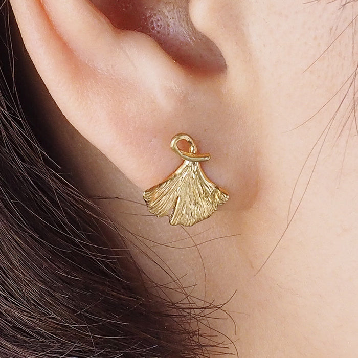 sasakihitomi ginkgo earrings S size brass 18k gold coating both ears set [No-049S] 