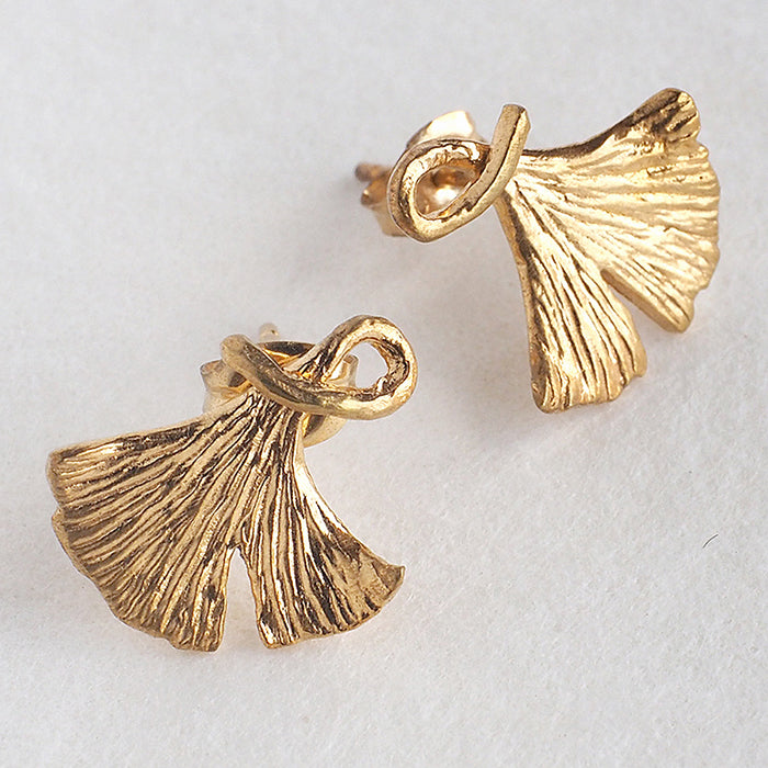 sasakihitomi（ササキヒトミ） いちょうピアス Sサイズ 真鍮 18金コーティング 両耳セット[No-049S]