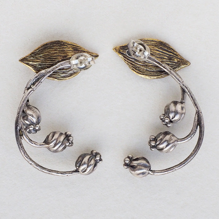 sasakihitomi Suzuran Earrings Brass &amp; Silver 925 雙耳套裝 女款 [No-060] 