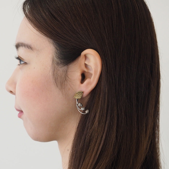 sasakihitomi Suzuran Earrings Brass &amp; Silver 925 Binaural Set Women's [No-060] 