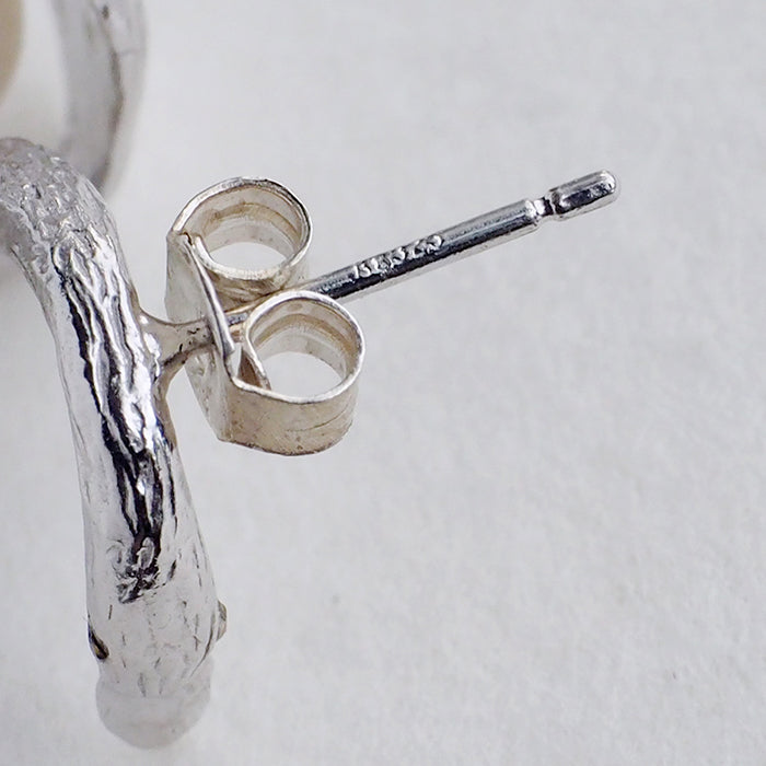 sasakihitomi Swan Earrings Silver &amp; White Pearl Binaural Set Women's [No-070] 