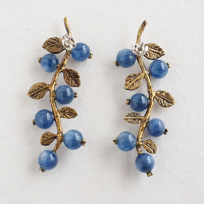 sasakihitomi Nut Earrings Brass &amp; Kyanite Set of 2 Ladies [No-073] 