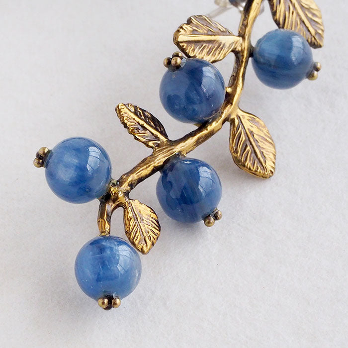sasakihitomi Nut Earrings Brass &amp; Kyanite Set of 2 Ladies [No-073] 