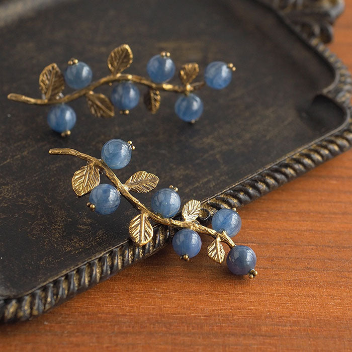 sasakihitomi Nut Earrings Brass &amp; Kyanite Set of 2 Ladies [No-073] 
