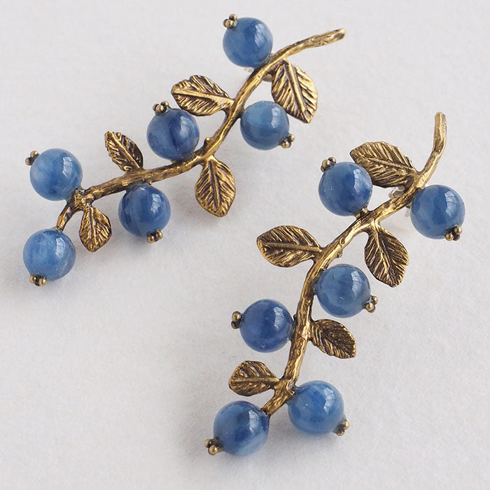 sasakihitomi Nut Earrings Brass &amp; Kyanite Set of 2 Ladies [No-073] 