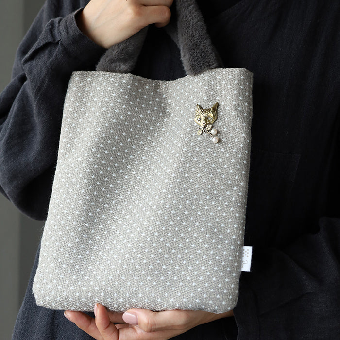 sasakihitomi cat brooch brass &amp; pearl [No-076] 