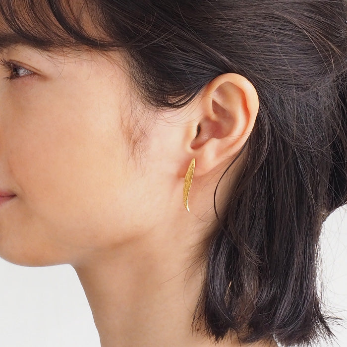 sasakihitomi Narcissus Earrings Asymmetric Silver 925 18K Gold Coating Binaural Set [No-077] 