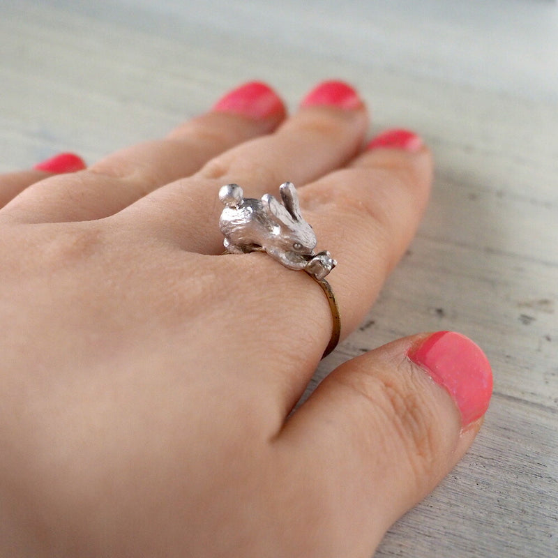 sasakihitomi（ササキヒトミ） シルバーのうさぎのリング [No-080-S]