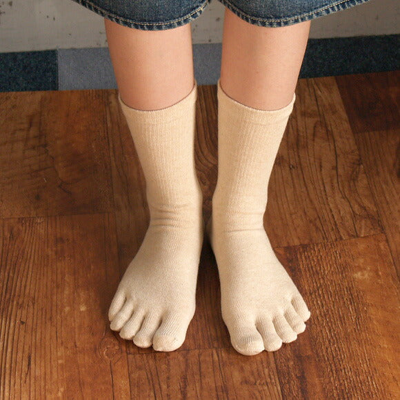 ORGANIC GARDEN 5-finger Raffy Fallen Cotton Eco Socks Natural Mix Men's &amp; Women's [8-8151] 