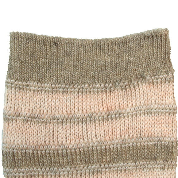 [2 colors] ORGANIC GARDEN Linen/Cotton Jacquard Border Socks Men's/Women's [8-8160]