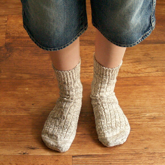 [2 colors] ORGANIC GARDEN Organic Cotton Gara-spun Socks, Mid-length, Men's, Women's [8-0002] Crew-length socks 