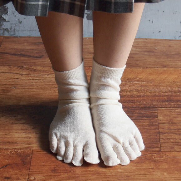 [2 colors] ORGANIC GARDEN 100% cotton 5 fingers layered inner socks for men and women [8-0409]