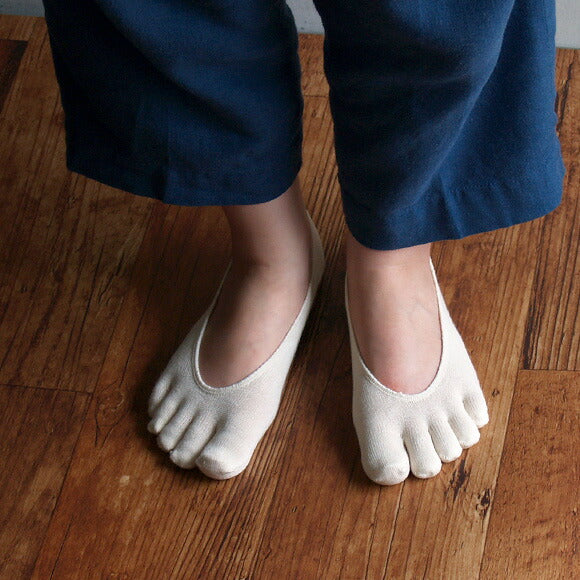 [Choose from 4 colors] ORGANIC GARDEN Saido-dyed, unbleached 5-toed loafer socks for men and women [8-0407] 