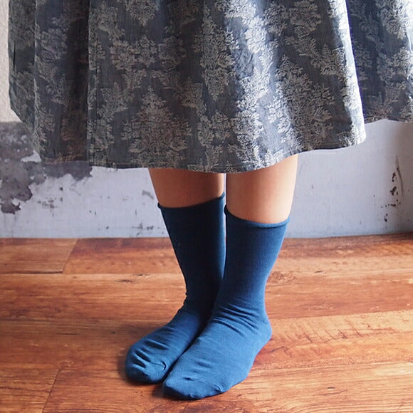 ORGANIC GARDEN Elasticless Socks Indigo Women's [8-0027-22] Non-tight Indigo-dyed socks 