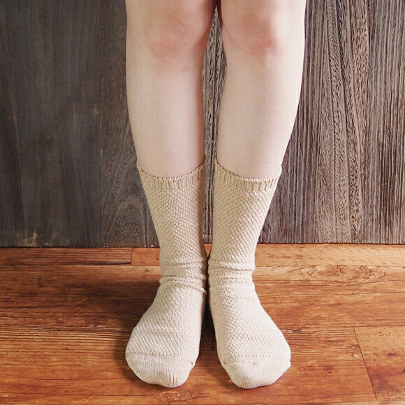 ORGANIC GARDEN（オーガニックガーデン) 鹿の子編みソックス レディース [8-0036] クルー丈 靴下