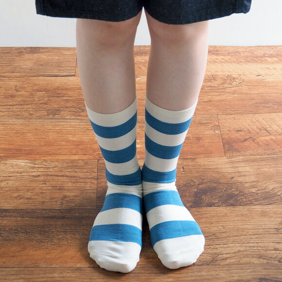 ORGANIC GARDEN 靛藍邊襪女士 [8-8214] 