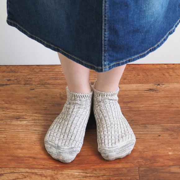 ORGANIC GARDEN Supima Rib Sneaker Socks for Men and Women [8-0030] Ankle-length socks that won't slip off easily 